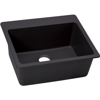 Qtz 25x22x9.5 Single Drop-in Sink Caviar