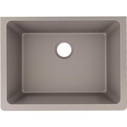 Qtz 25x18.5x9.5 Single UMnt Sink Silver