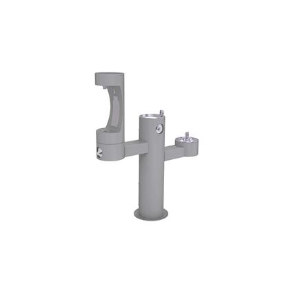 Elkay Outdoor ezH2O Bottle Filling Station Tri-Level Pedestal, Non-Filtered Non-Refrigerated FR Gray
